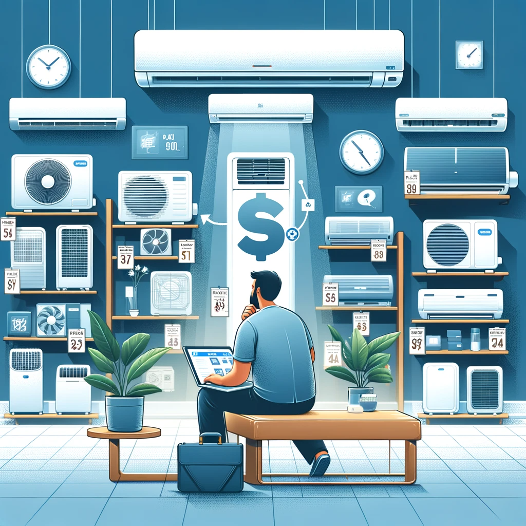 An Illustration Representing The Concept Of Finding Affordable Air Conditioning, Suitable For An Article Titled 'find Your Budget Friendly Air Conditi